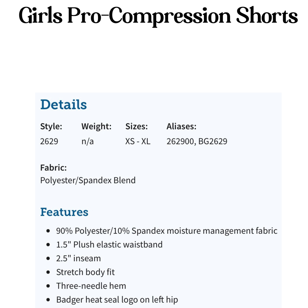 Girls Compression Shorts