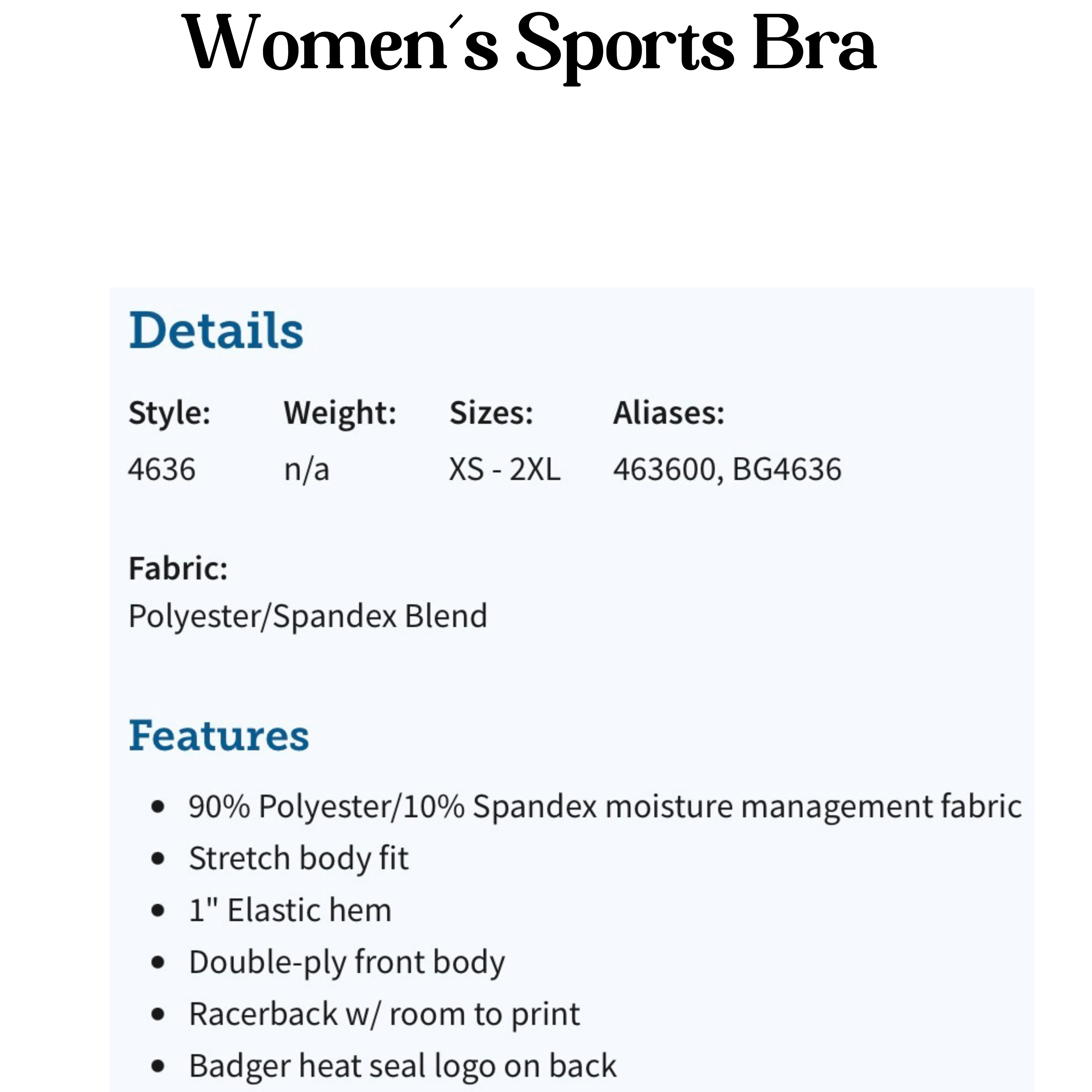 Women’s Sports Bra