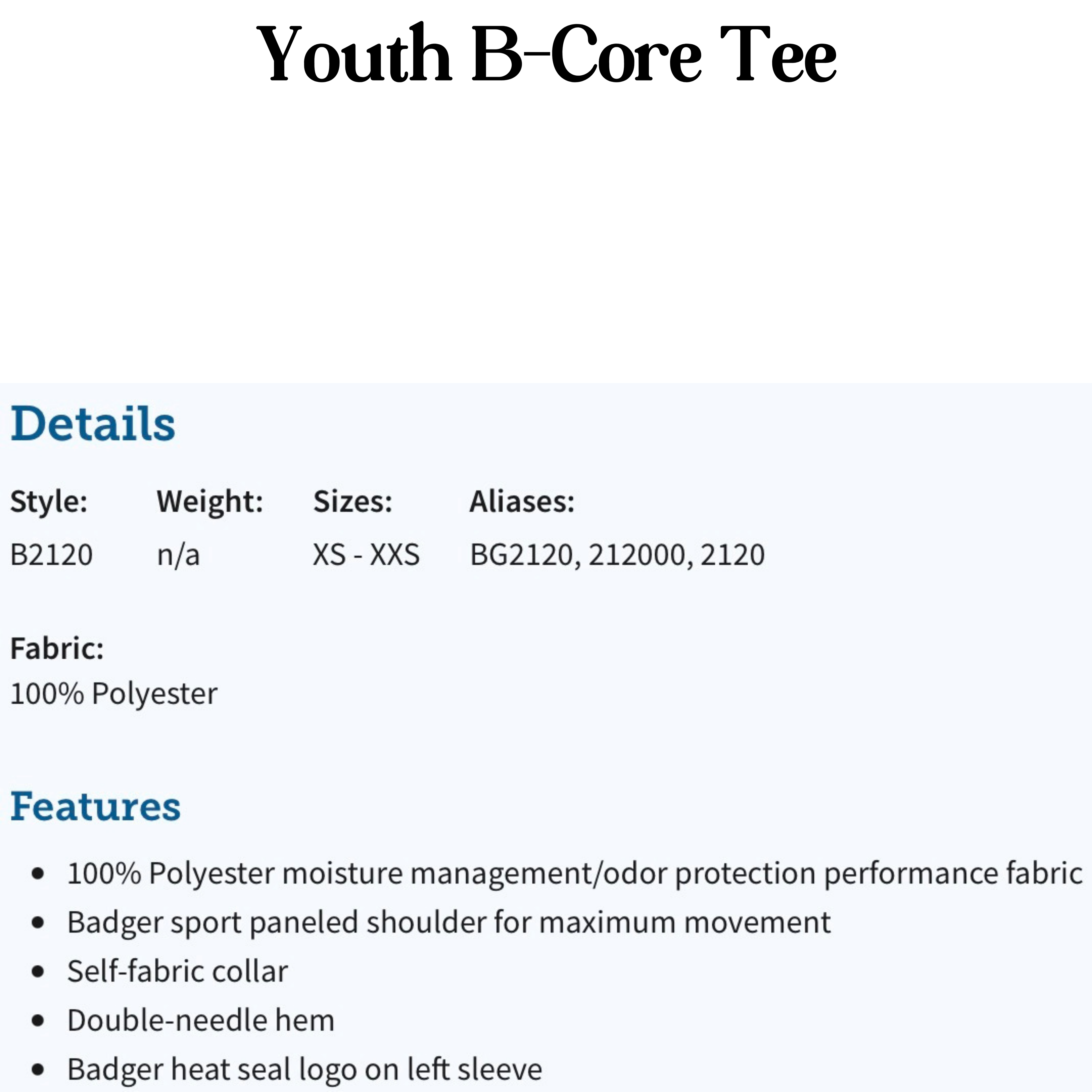 Youth B-Core Tee