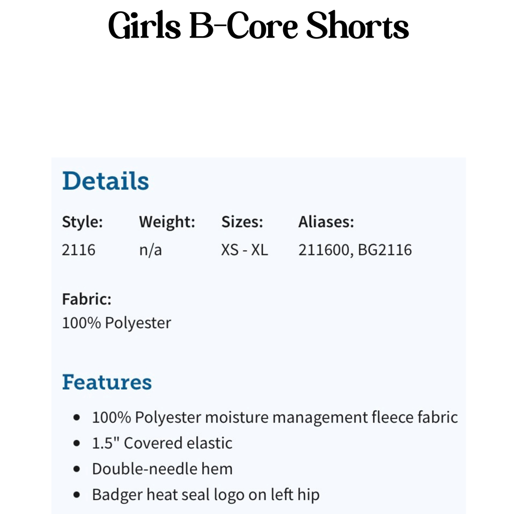 Girls B-Core Shorts