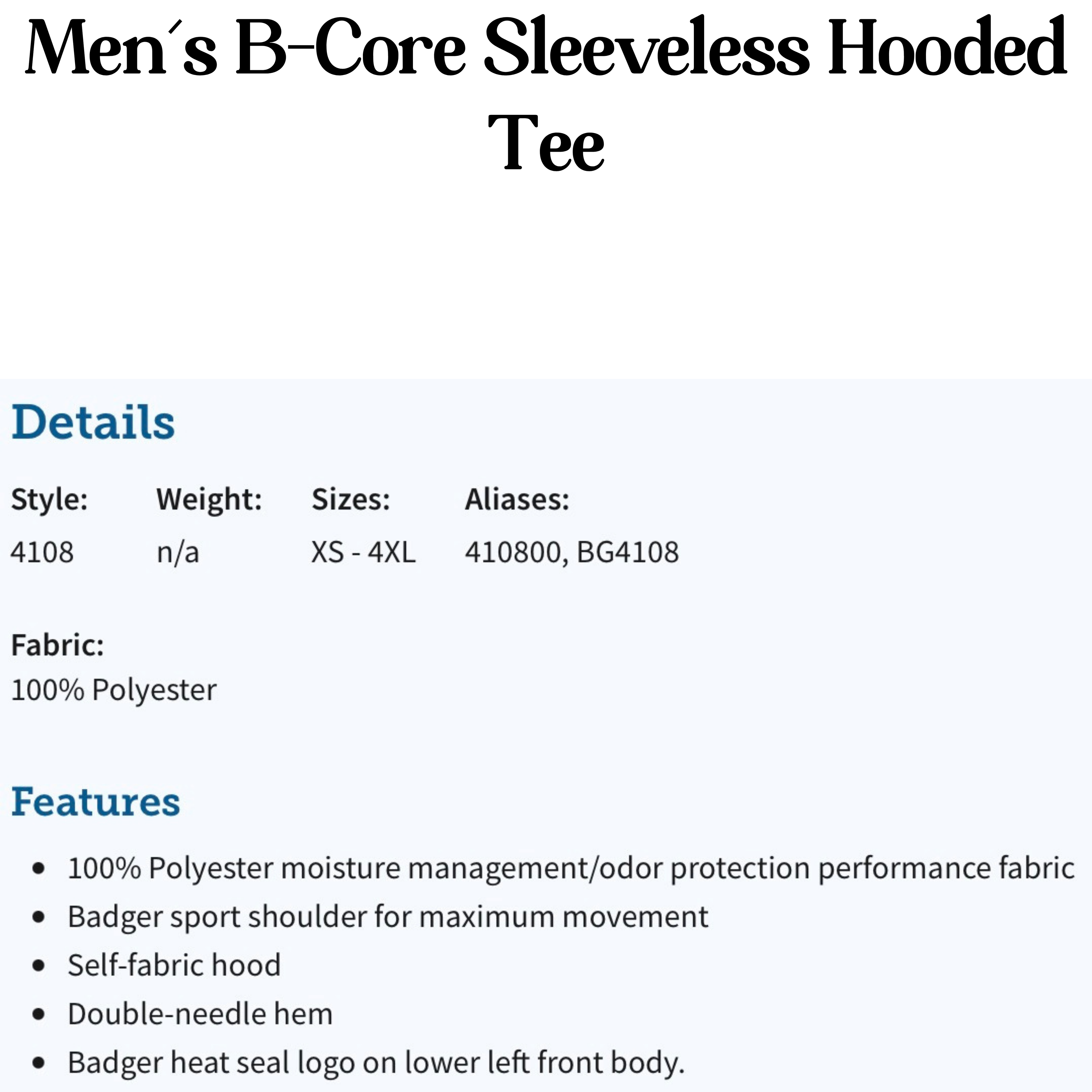 Men’s B-Core Sleeveless Hooded Tee