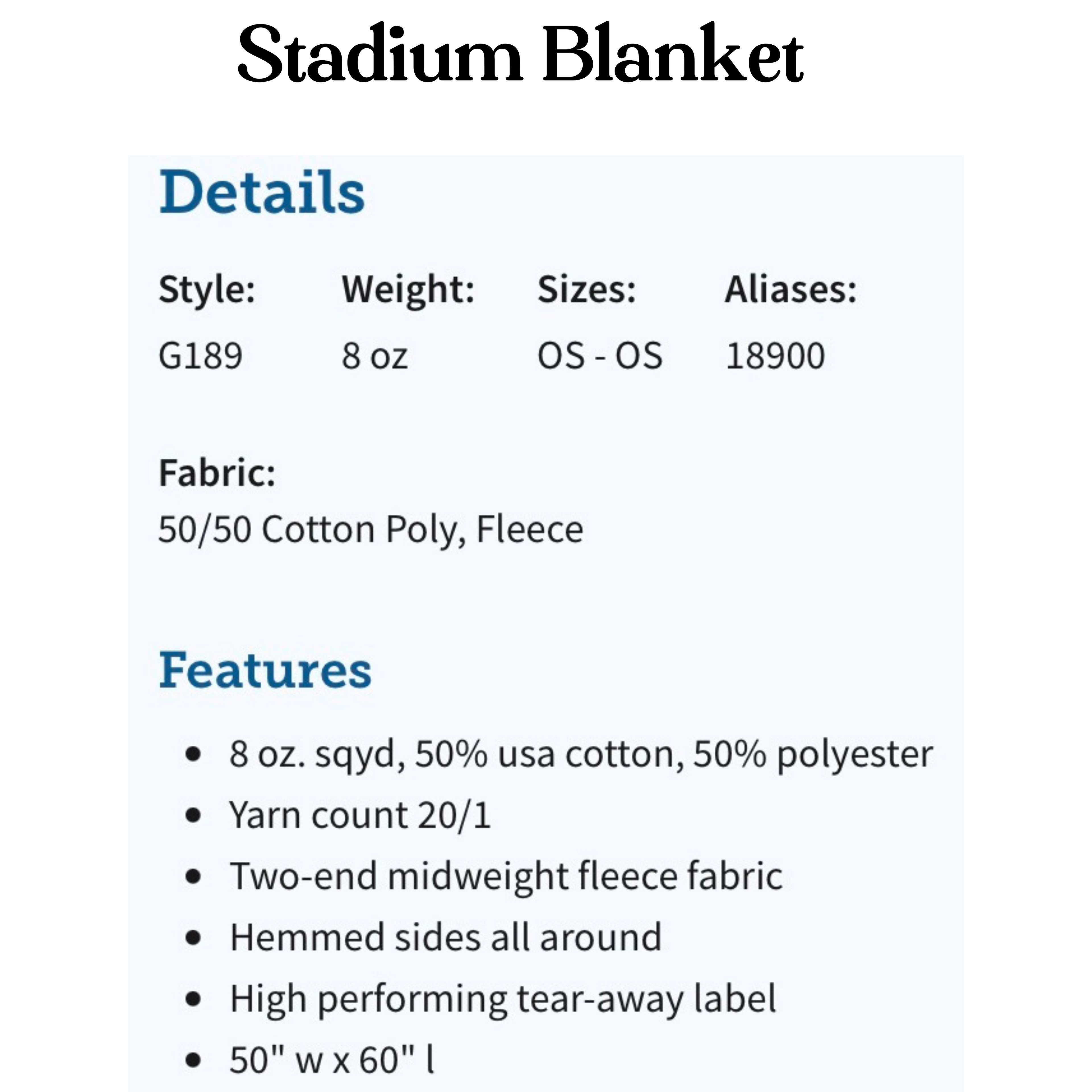 Stadium Blanket