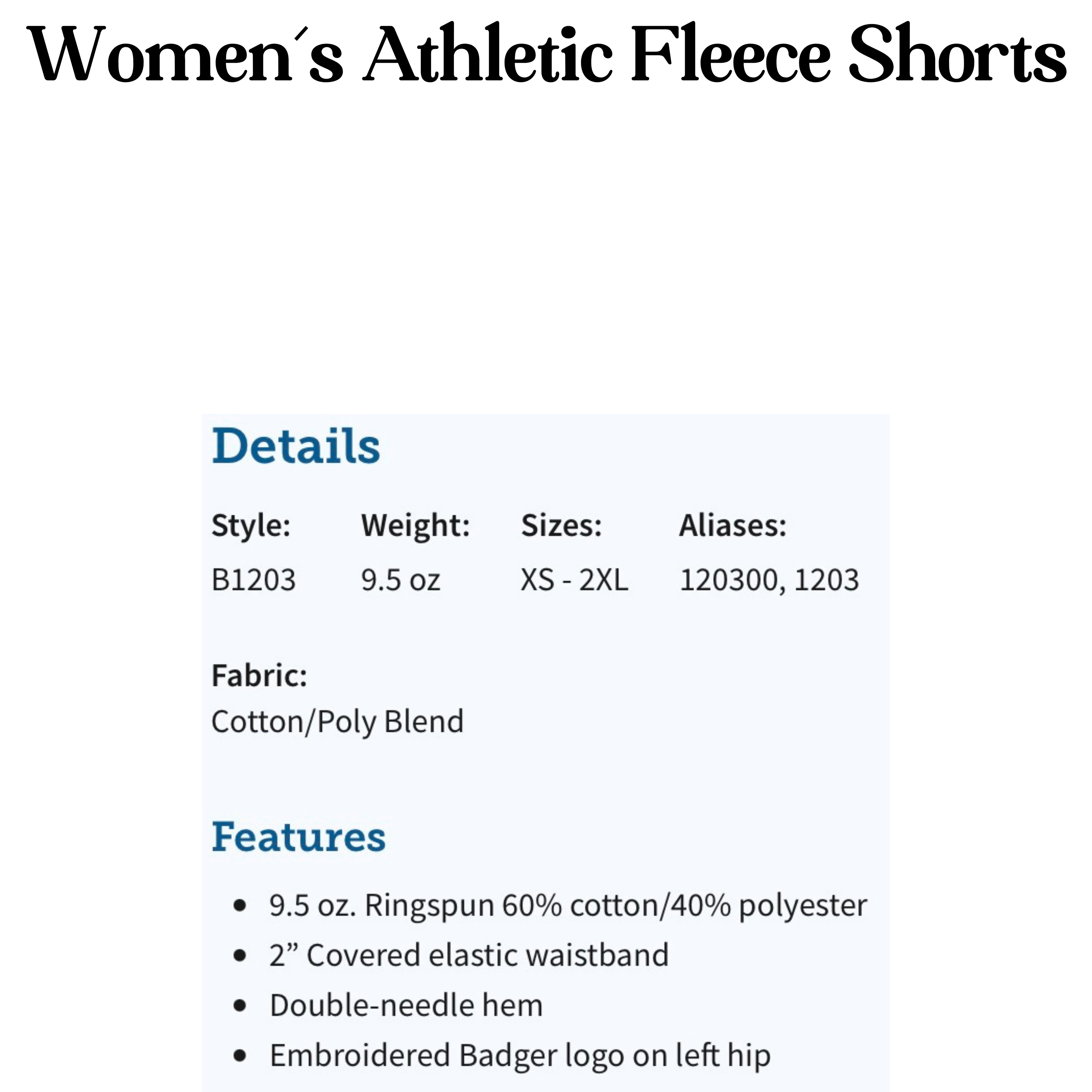 Women’s Athletic Fleece Shorts